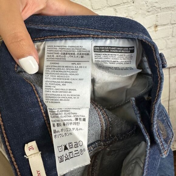 Levi’s Slimming Skinny Women's Dark Blue Jeans Size 31 - Picture 5 of 8
